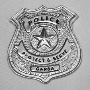 Police Protect & serve Garda Metal Badge