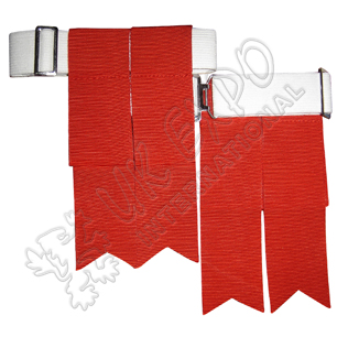 Red Color Garter Flashes With Adjustable Buckle