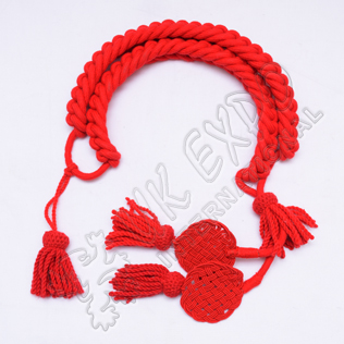 Red color Grenadier Cord in Available in Wool Cotton and Silk