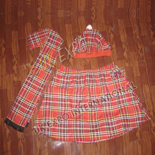 School Uniform Cap Shawl and Skirt
