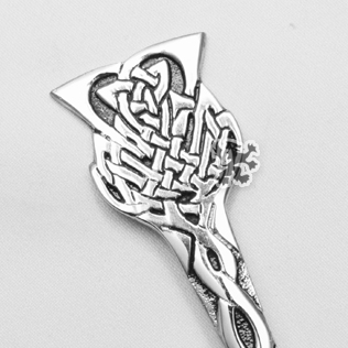 Scottish Flower Kilt Pin with Black Color Filling