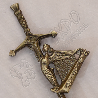 Scottish Harp Shiny Antique Kilt Pin