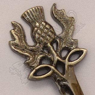 Scottish Thistle Shiny Antique Kilt Pin