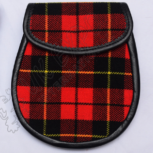 Scottish Wallace Modern Tartan Sporran With Leather Backing & Belt Chain