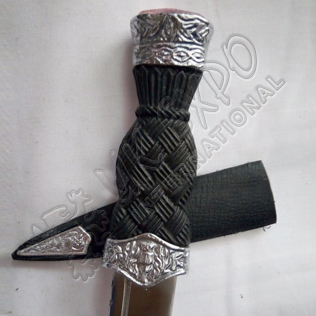 Sgian Dubh Scottish Dirk Fixed Blade Knife Dagger RED STONE Long Handmade