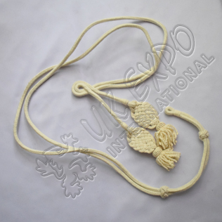Shako cord white wool with square Russian braid 
