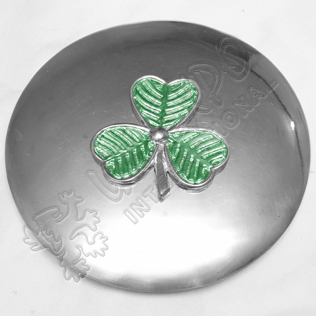 Shamrock Plaid Brooch With Green Color Filling