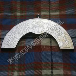Stainless Steel Shamrock with celtic knot Cantle