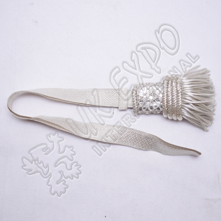 Silver Braid Sword Knots With Silver fringes