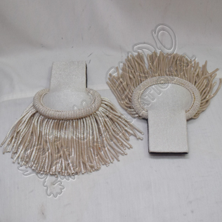 Silver Wire Hand Embroidery Epaulettes