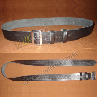 Single Pin Buckle with Embossed Belt