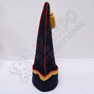 Spanish Sleeve Gold Bullion Braid Cap Dark Blue Blazer with Red Wool Piping