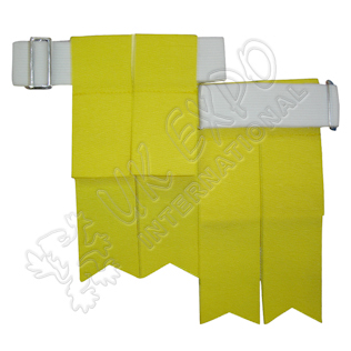 Yellow Color Garter Flashes With Adjustable Buckle
